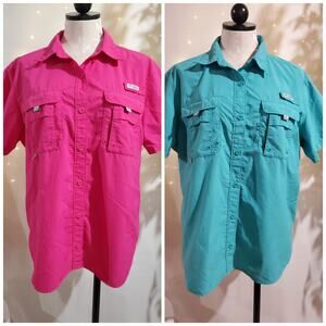 Columbia PFG Womens Set of 2 Vented Button Down Fishing Shirts Size 1X Nylon